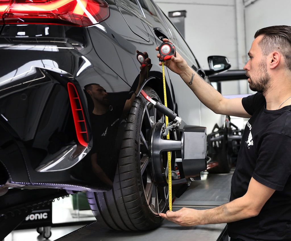 In-house wheel alignment and corner balancing by Heinz Performance