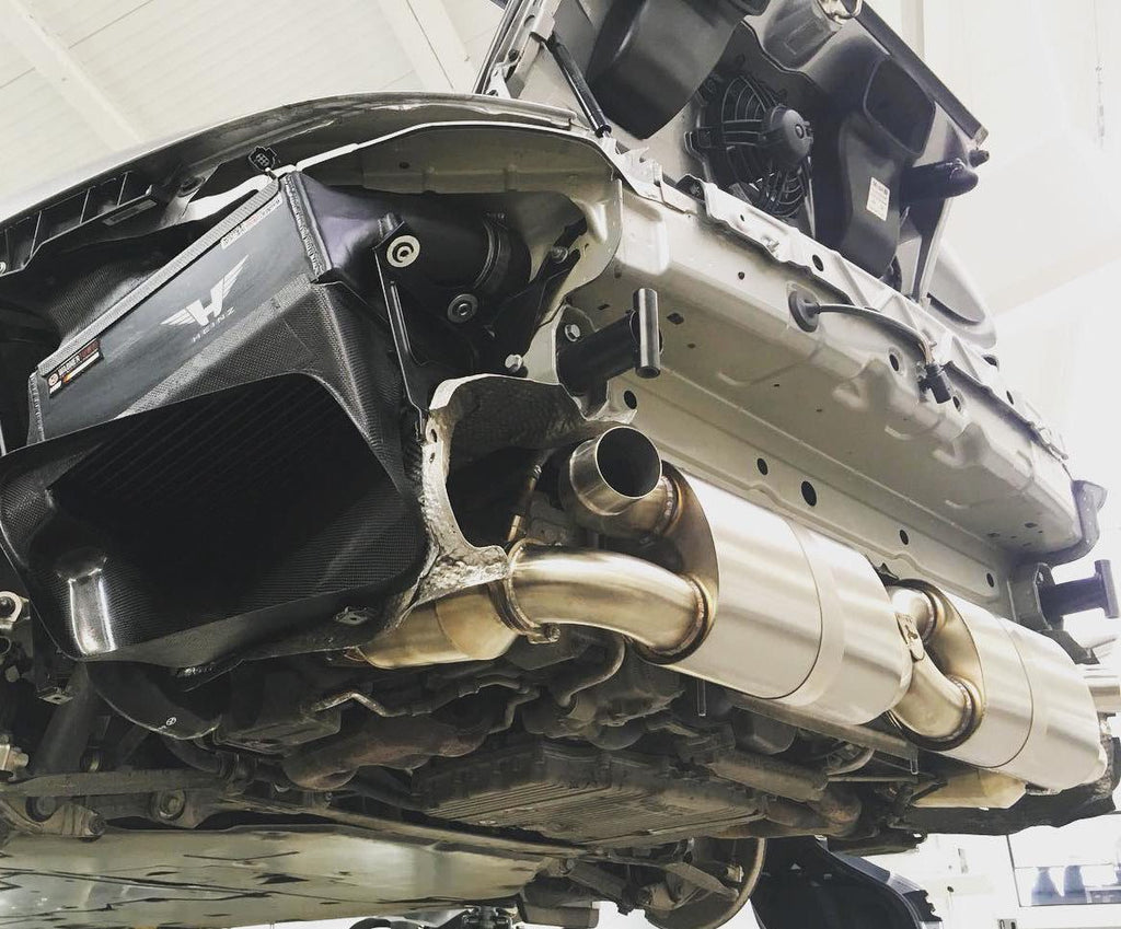 Sport catalyst downpipe upgrade door Heinz Performance